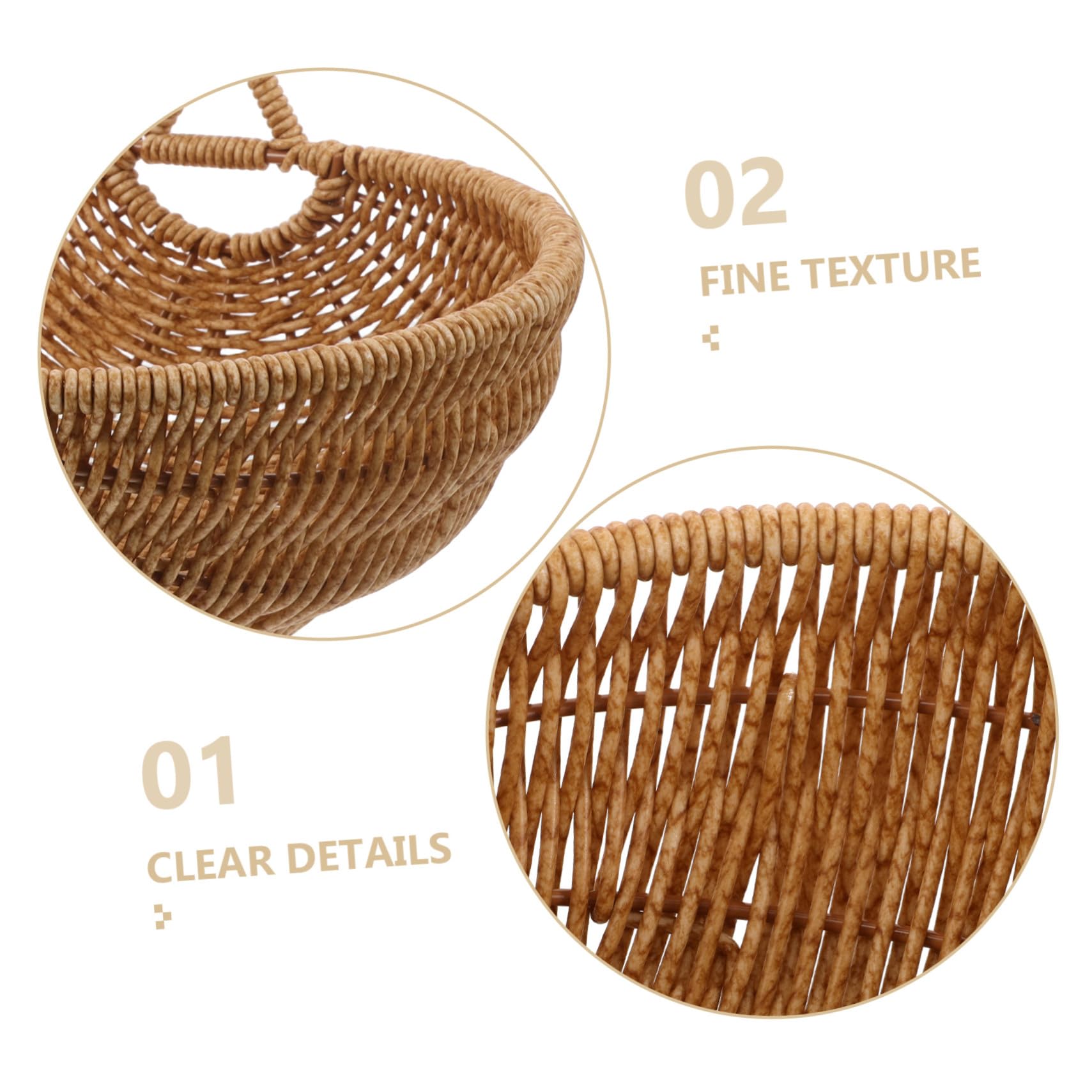 BESPORTBLE Cesta Tejida Mano de Imitación Rattan con Asa Cesta de Cosecha Ligera y Duradera para Picnic Recolección de Flores y Frutas Estilo Vintage Marrón