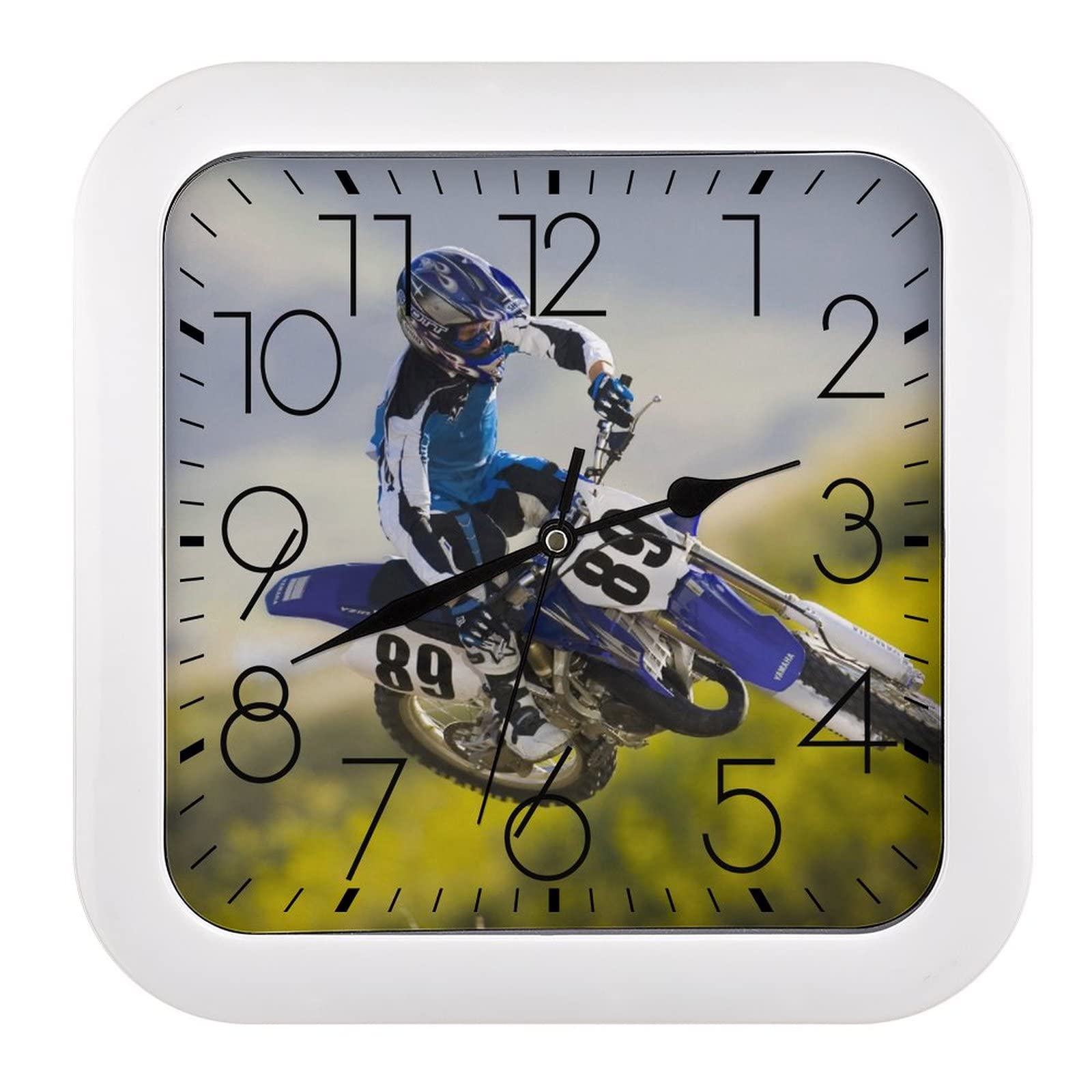 Horloge motocross silencieuse sans tic-tac pendule murale de 26cm