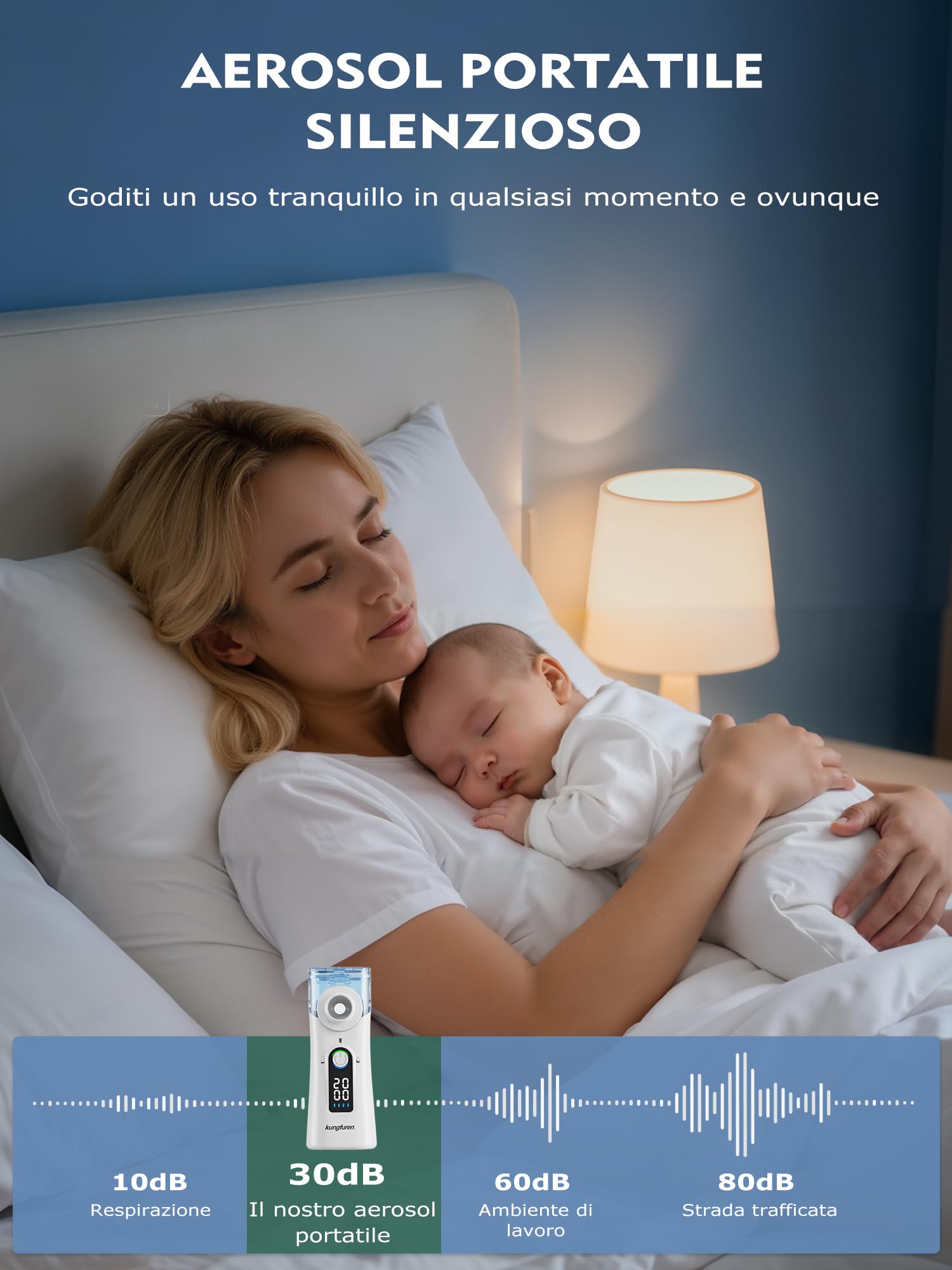 Aerosol Portatile Silenzioso Macchina Adulti: Aerosol Portatile Ricaricabile Con Timer 20 Minuti E Facile Da Usare Con Aerosol Silenzioso Per Bambini Con Maschere Incluse - Per Uso Domestico E Viaggio