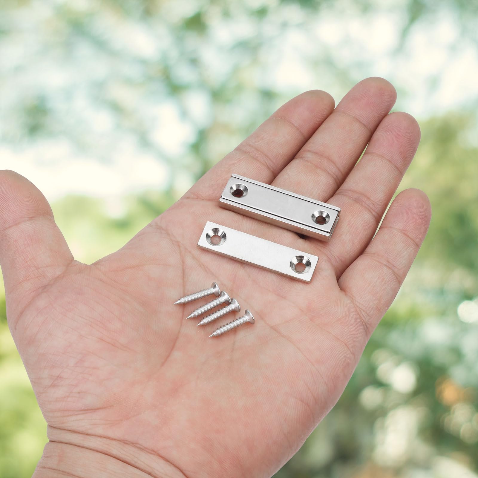 Neosmuk Bar Magnets with Screws,70lbs Magnet with Holes Silver 4 Pack — Amazon image 4