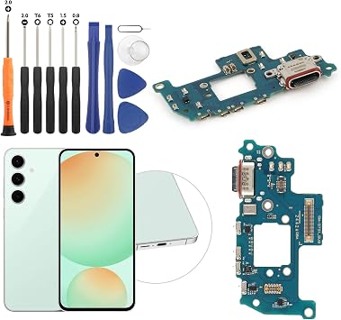 RongZy USB Charging Port for Samsung Galaxy S24 FE 5G Dock Connector Charger Board Flex Cable Assembly Replacement for Galaxy S24 FE 5G SM-S721B/DS with Tools