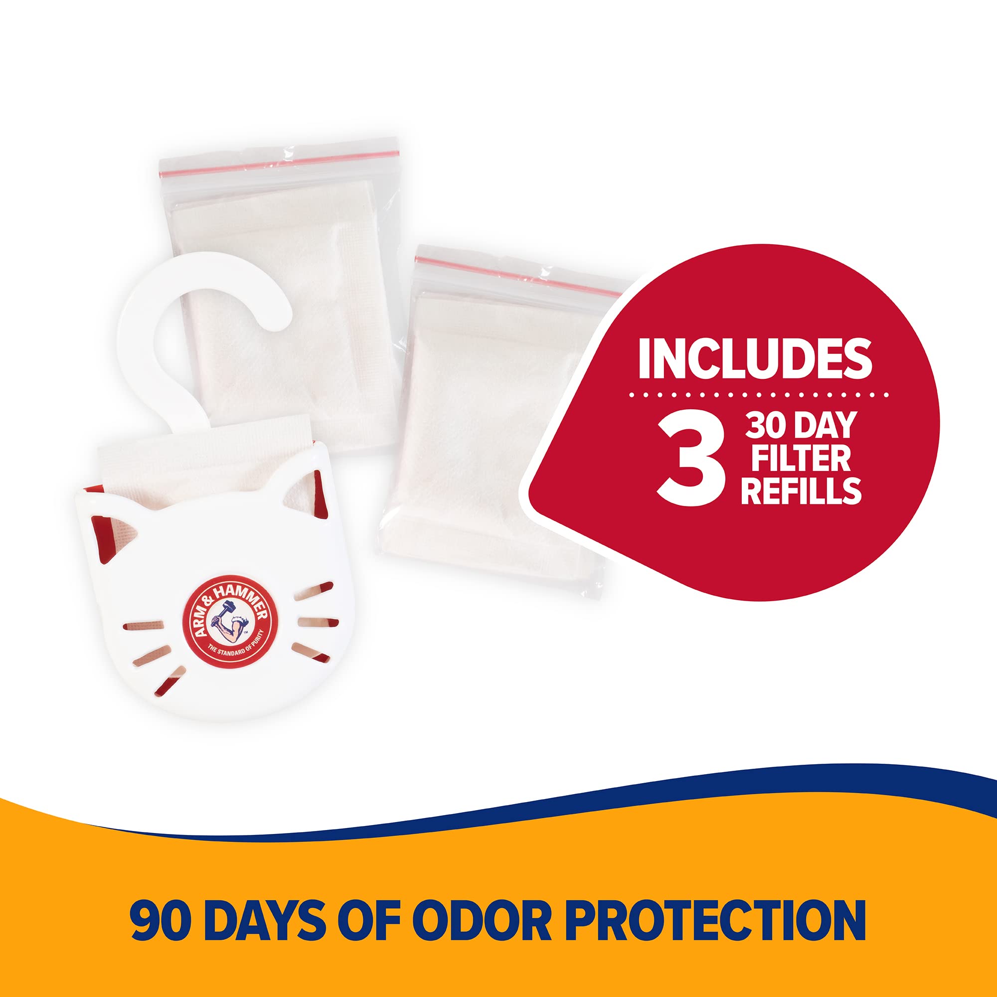 Arm & Hammer Cat Litter Pan Purrifying Pak, Removeable 30 Day Litter Box Deodorizer, 3-Pack - image 4