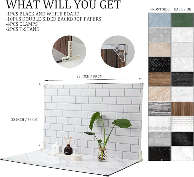 Fondo Fotográfico 10 Piezas 20 Diseños 58x89 cm - Kit para Mesa miniatura 5