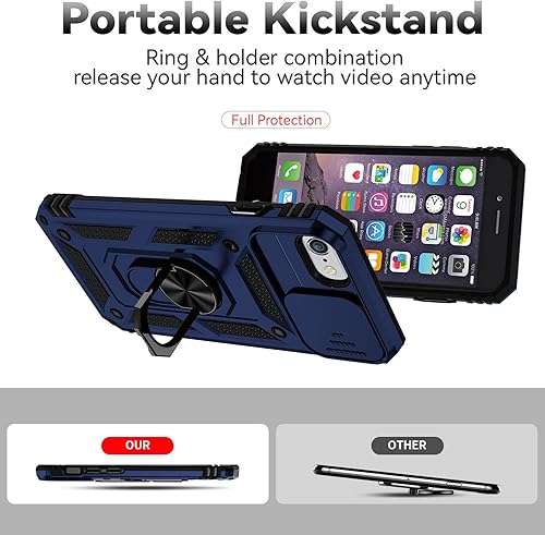 Miniatura 7 de Funda para iPhone SE (3 y 2 generación) 2022 y iPhone 876 con cubierta para lente de cámara, protector de pantalla HD, protección contra caídas de