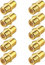 VCE (5-Pack) Gold Plated F-Type Coaxial RG6 Connector,Cable Extension Adapter