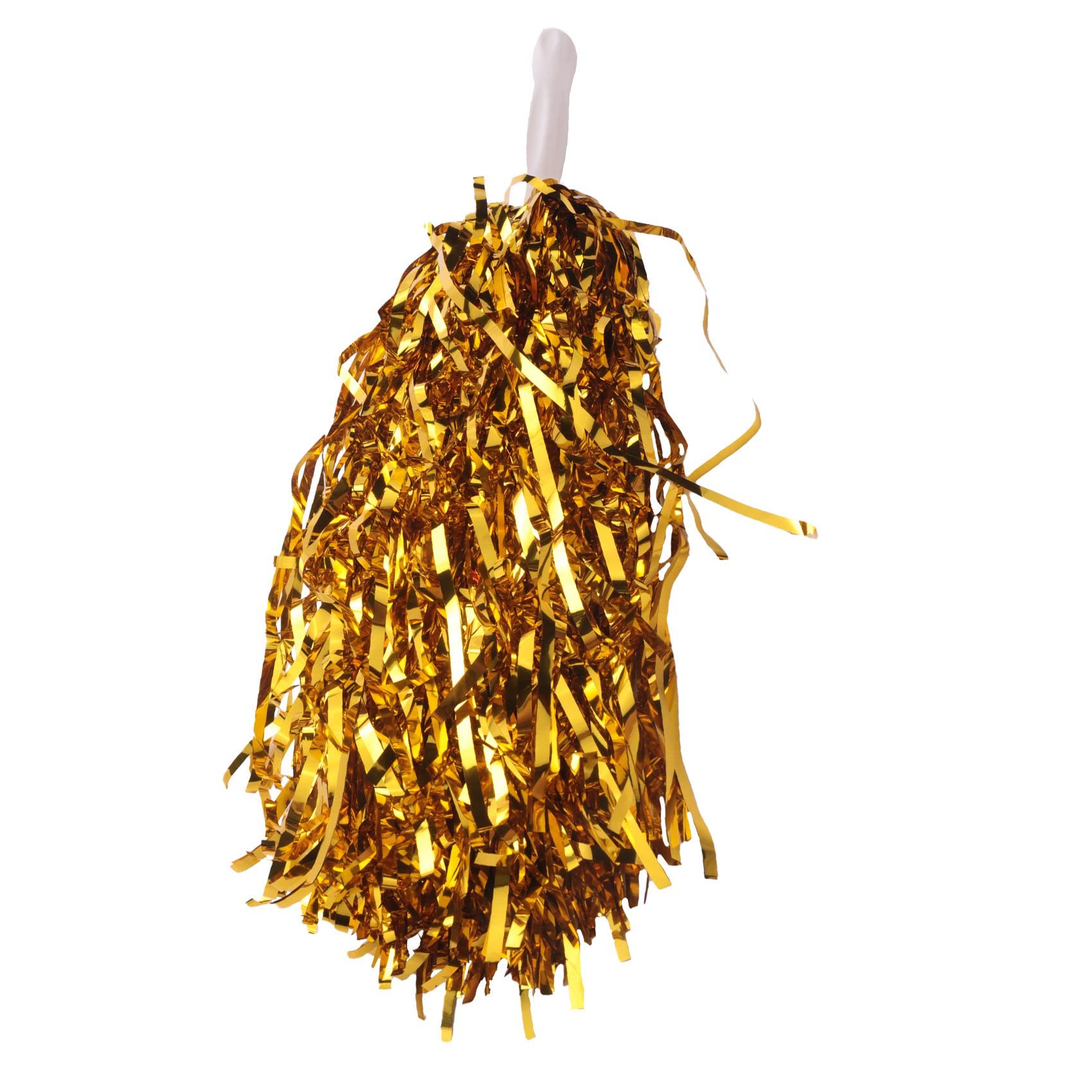 24 Stück Cheerleading Pom Poms - Pellicola con Manico in plastica, per Adulti, Bambini, Cheerleader, Feste, Colore Giallo