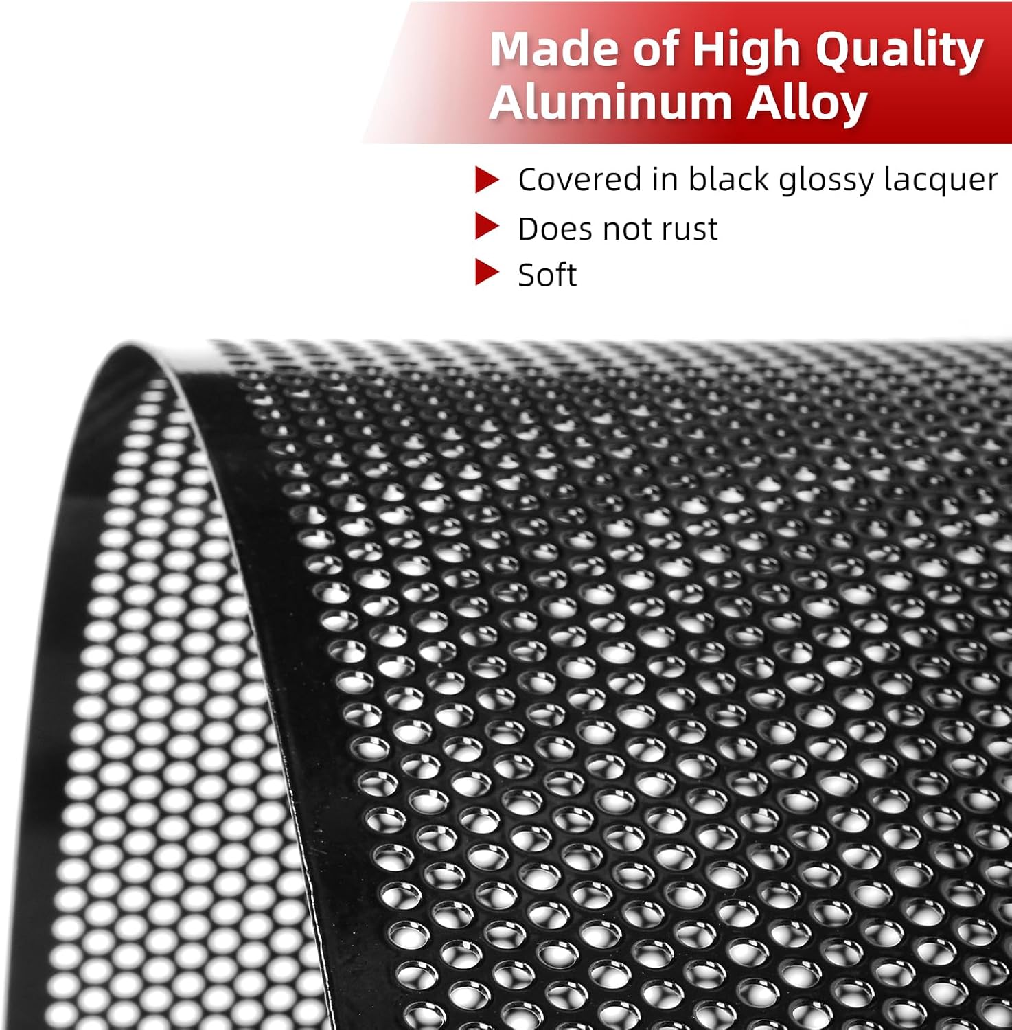 AggAuto Grill Mesh Insert Compatible With Jeep Wrangler JK JKU 2007-2018, Aluminum Alloy Metal Front Grille Inserts Grid Round Hole Black