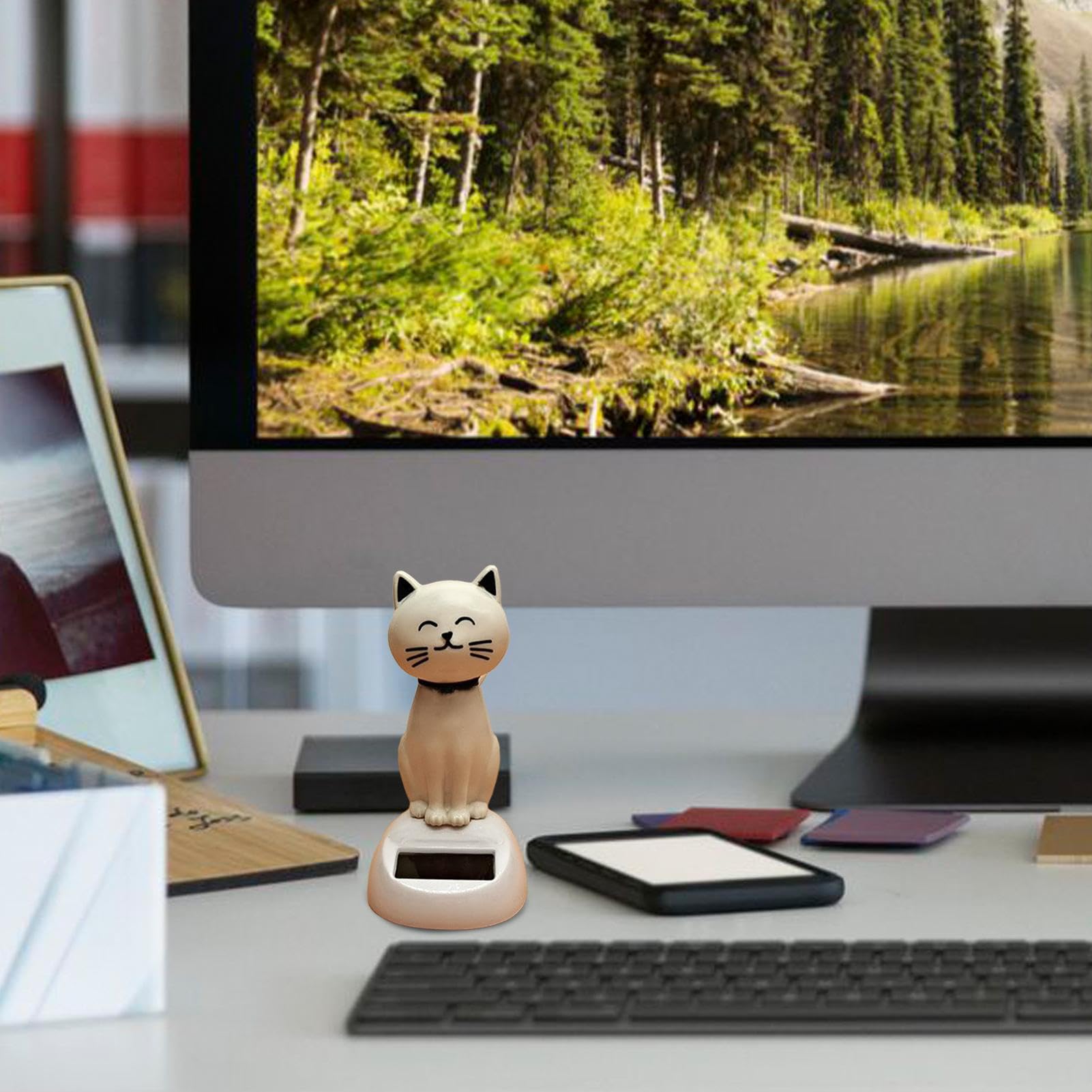 Figurine De Chat Dansant à Énergie Solaire Pour Tableau De Bord, Pas De Piles Nécessaire