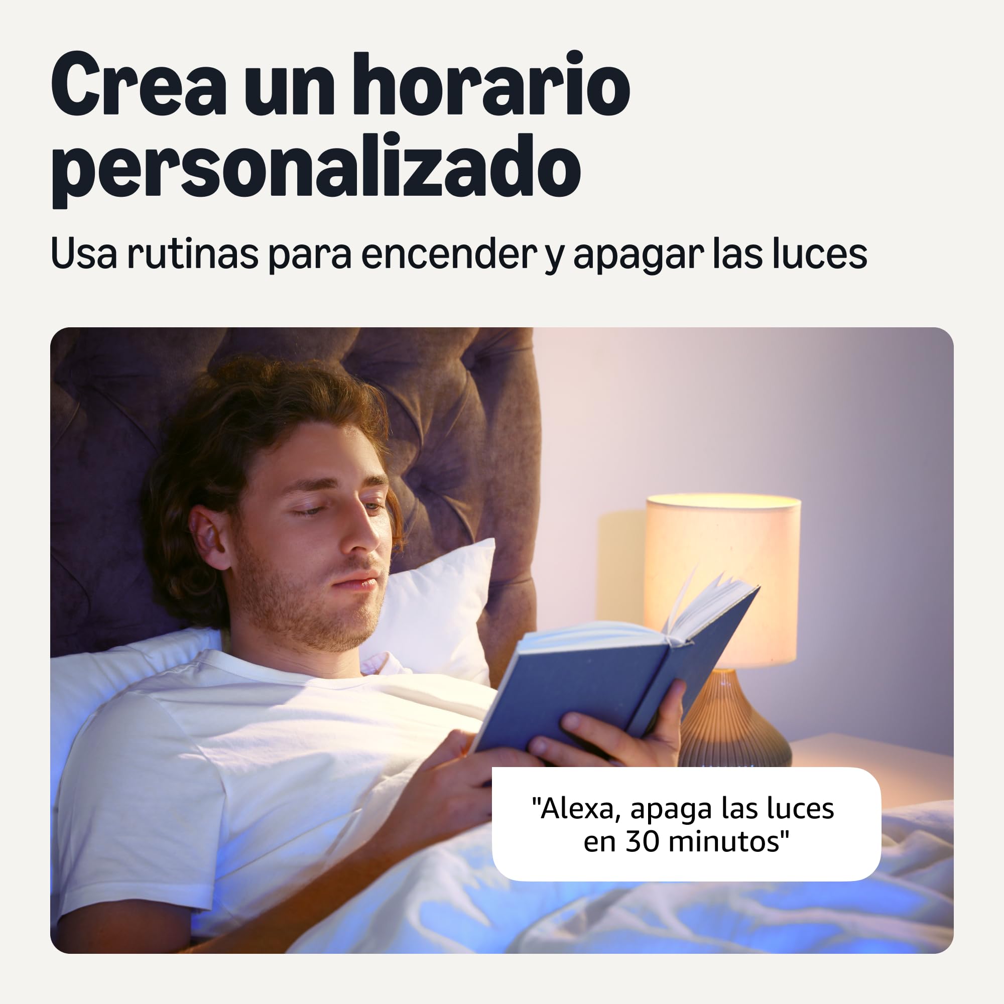 Amazon Basics Bombilla LED de Filamento Inteligente A60, Luz Blanca Ajustable, Wifi de 2,4 GHz, Paquete de 1