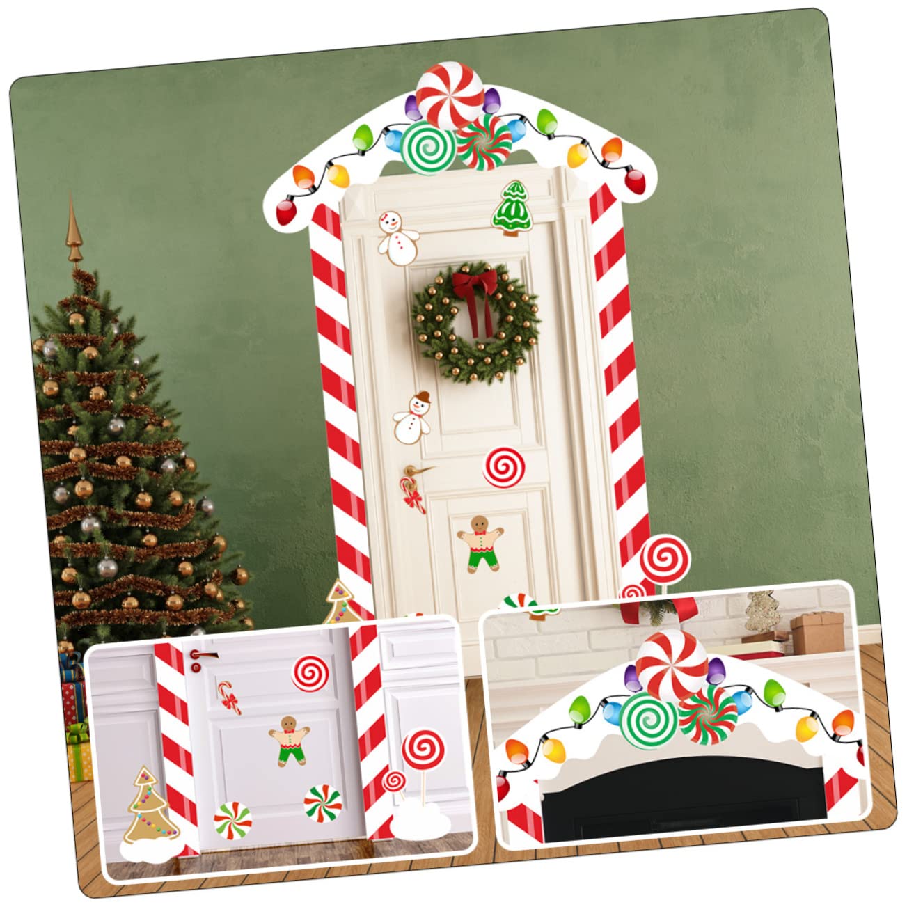 UKCOCO 2sets Adesivi Natalizi Per Decorazioni Festive Per Facili Applicare Su Lisce Per e