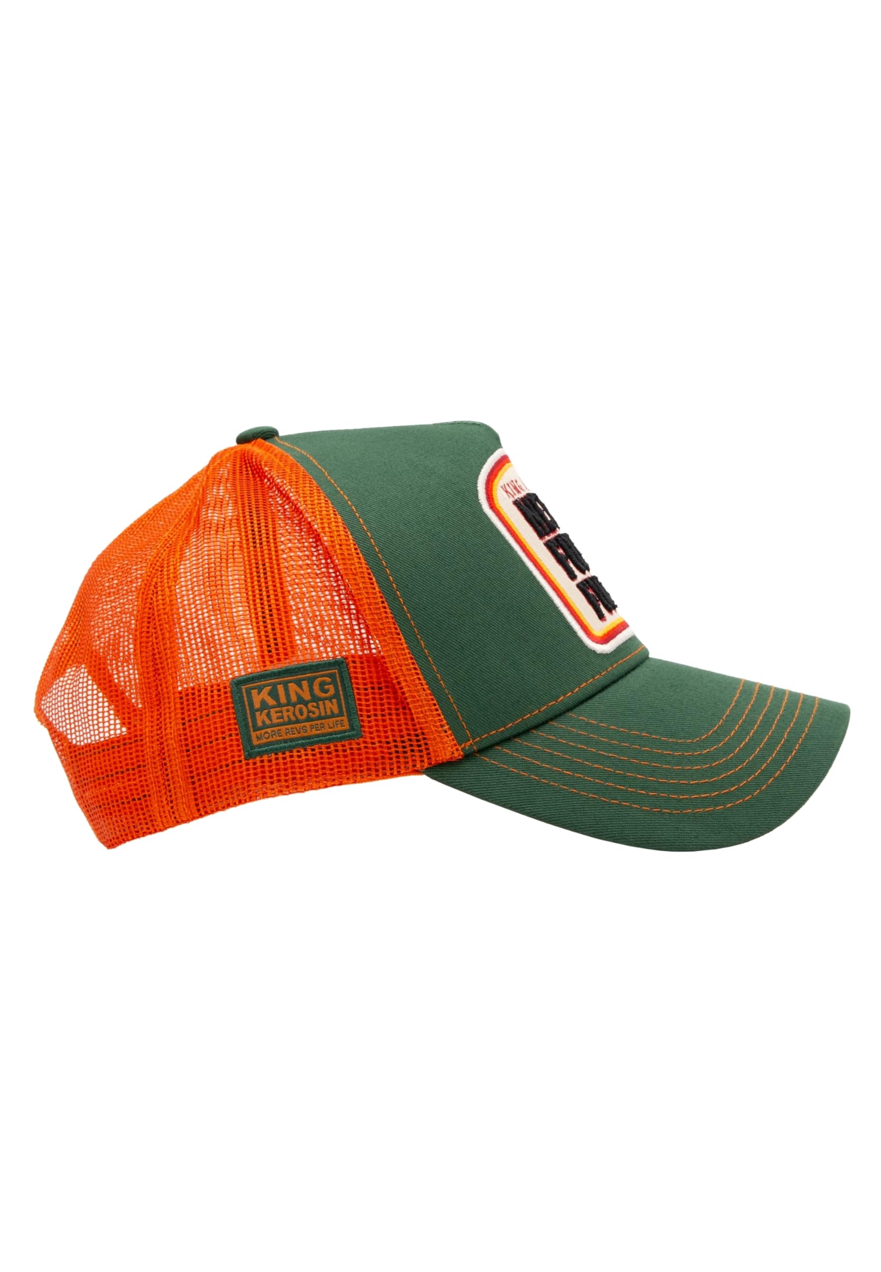 King Kerosin Gorra de camionero para hombre con bordado frontal en óptica 3D Never Fuck A Fucker