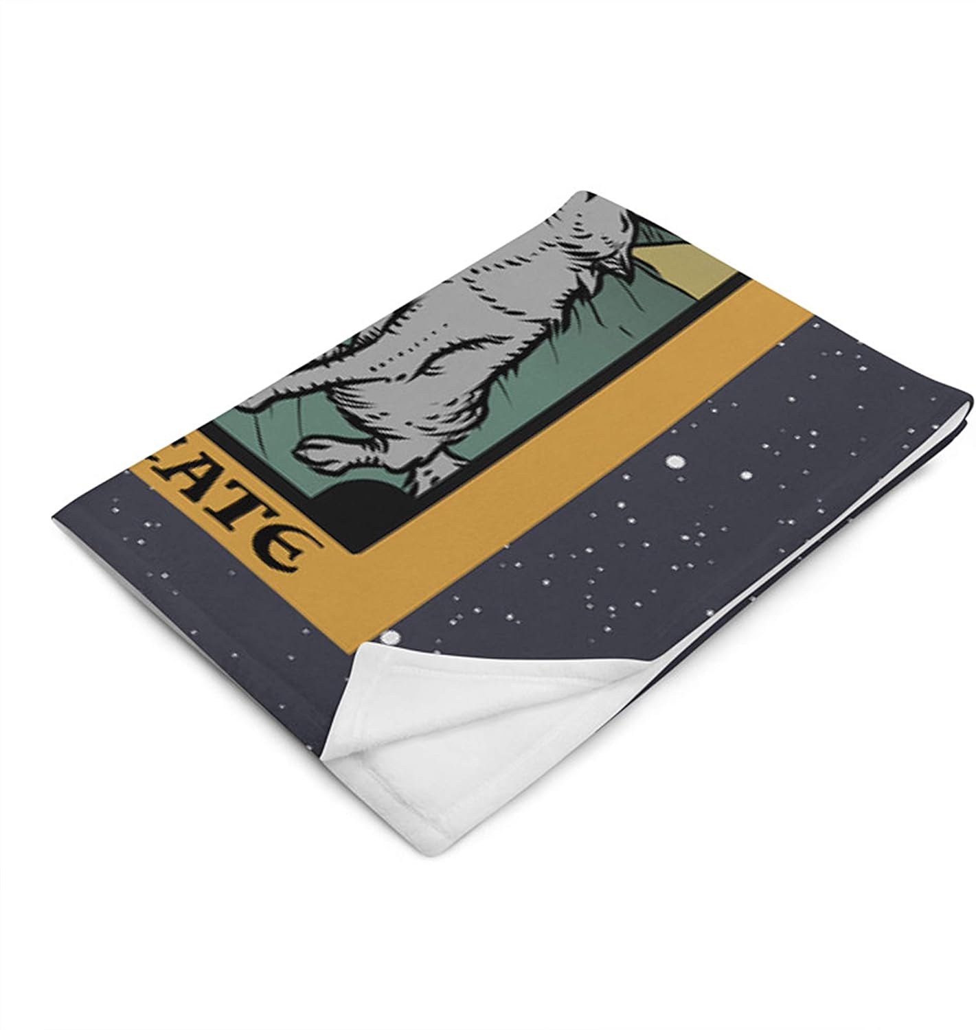 The Goddess Hecate Tarot Card Throw Blanket - Triple Moon Goddess of Witchcraft Hekate Wheel Pagan Witch Gift (60" x 50")