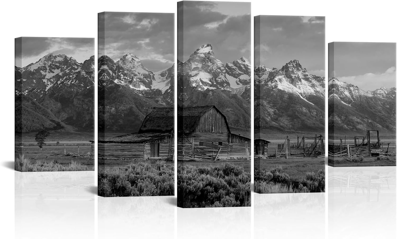 Visual Art Decor Barn Pictures Country Farmhouse Landscape Grand Teton Wall Art Framed Canvas Prints Farmhouse Wall Decor