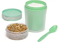 Pote térmico Goodful, com colher, 414 ml, verde