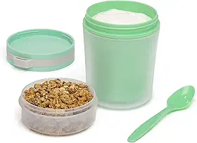 Pote térmico Goodful, com colher, 414 ml, verde