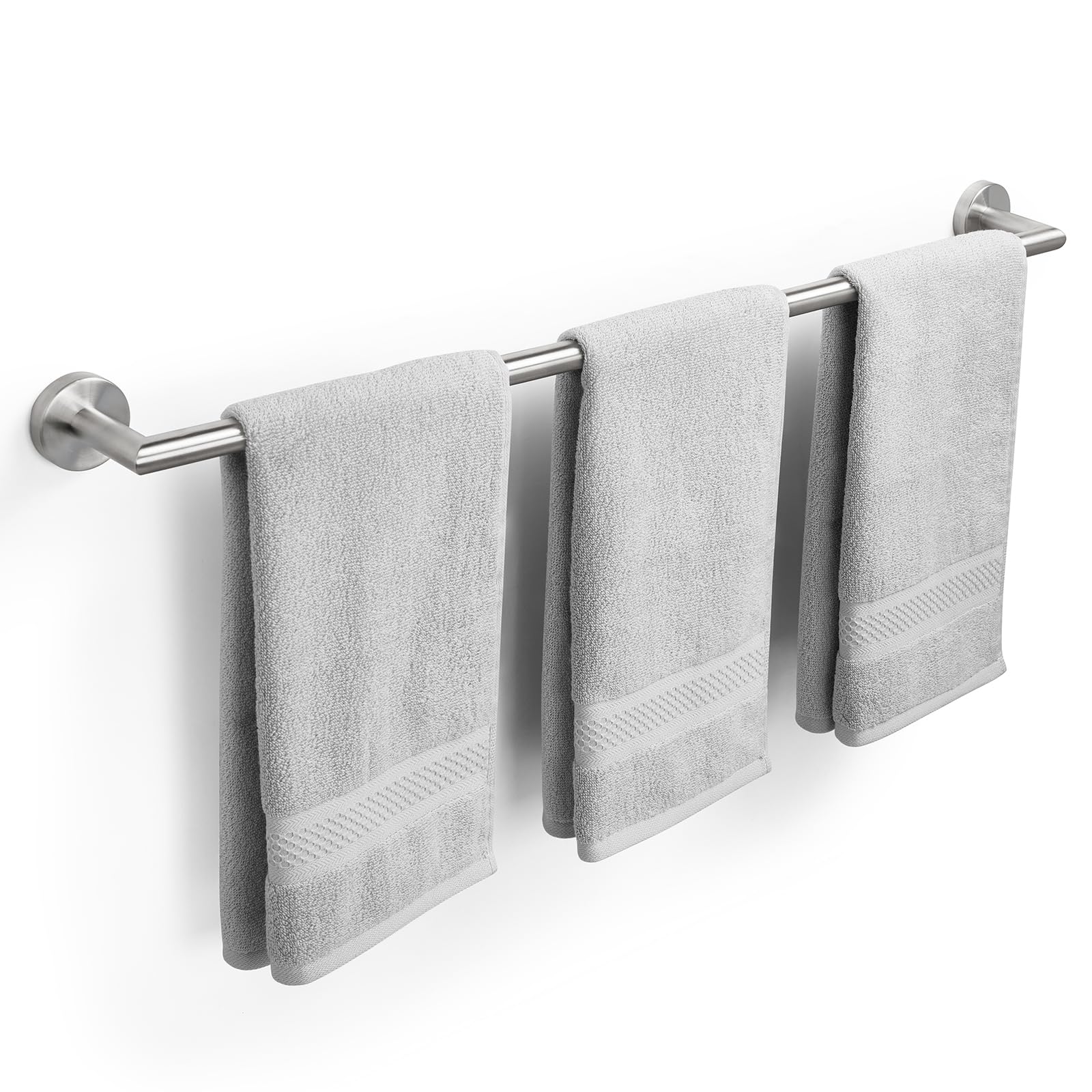 JunSun Towel Bar 30 Inch Bathroom Towel Rack Heavy Duty Bath Towel Holder Modern Towel Rod Brushed Silver Towel Hanger Bathroom Accessories Silver