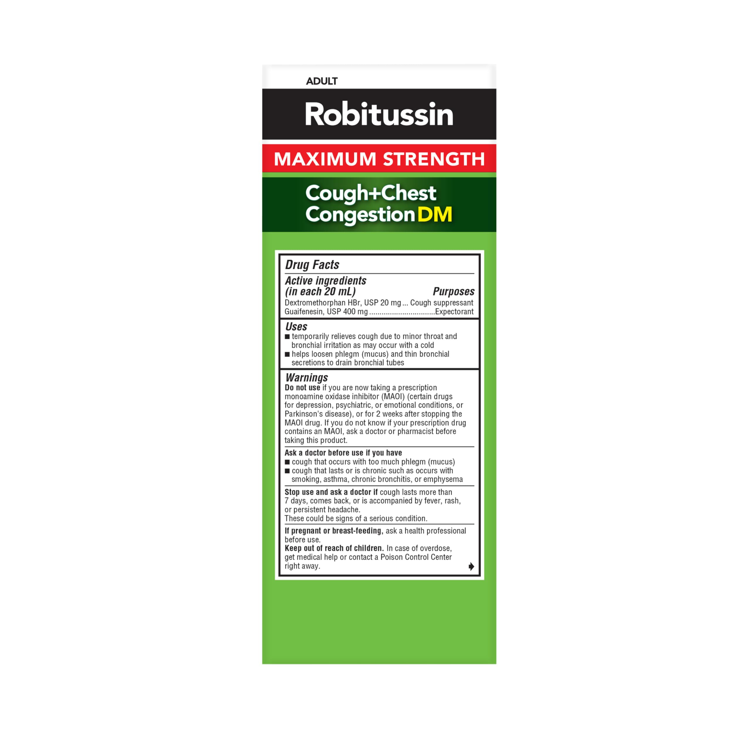 Robitussin DM Maximum Strength Cough Medicine, Raspberry, 8 fl oz — Amazon image 9