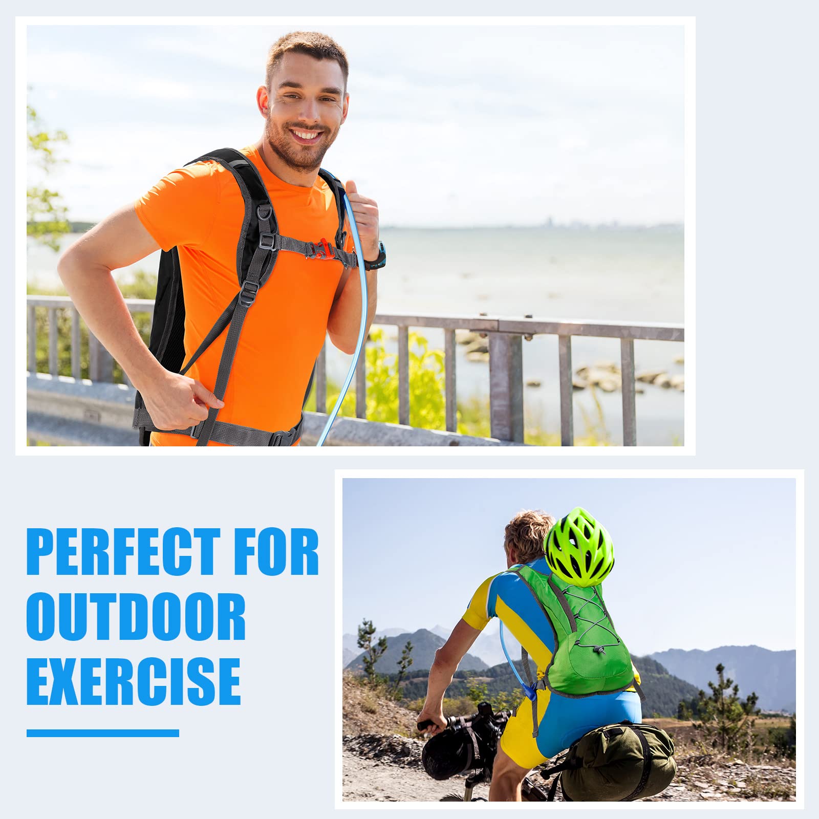 3 Stück Trinkrucksack mit 3 Stück 2L Wasserblase, Wasserrucksack, Trinkblase für Camping, Wandern, Radfahren, Laufen, Klettern, Radfahren