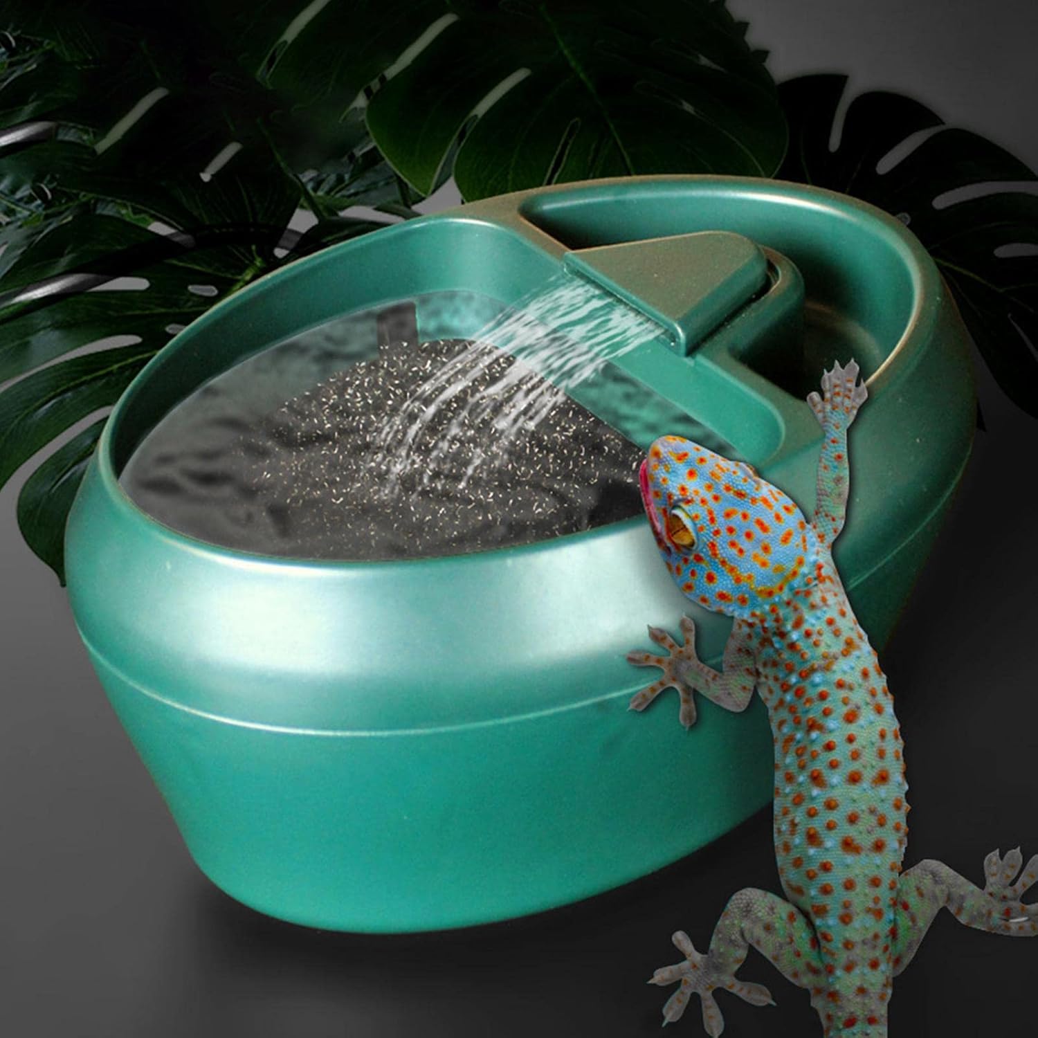 Reptile Waterfall Drinking Fountain Eco Friendly Watering Water Feeder Chameleon Cantina for Leopard Gecko