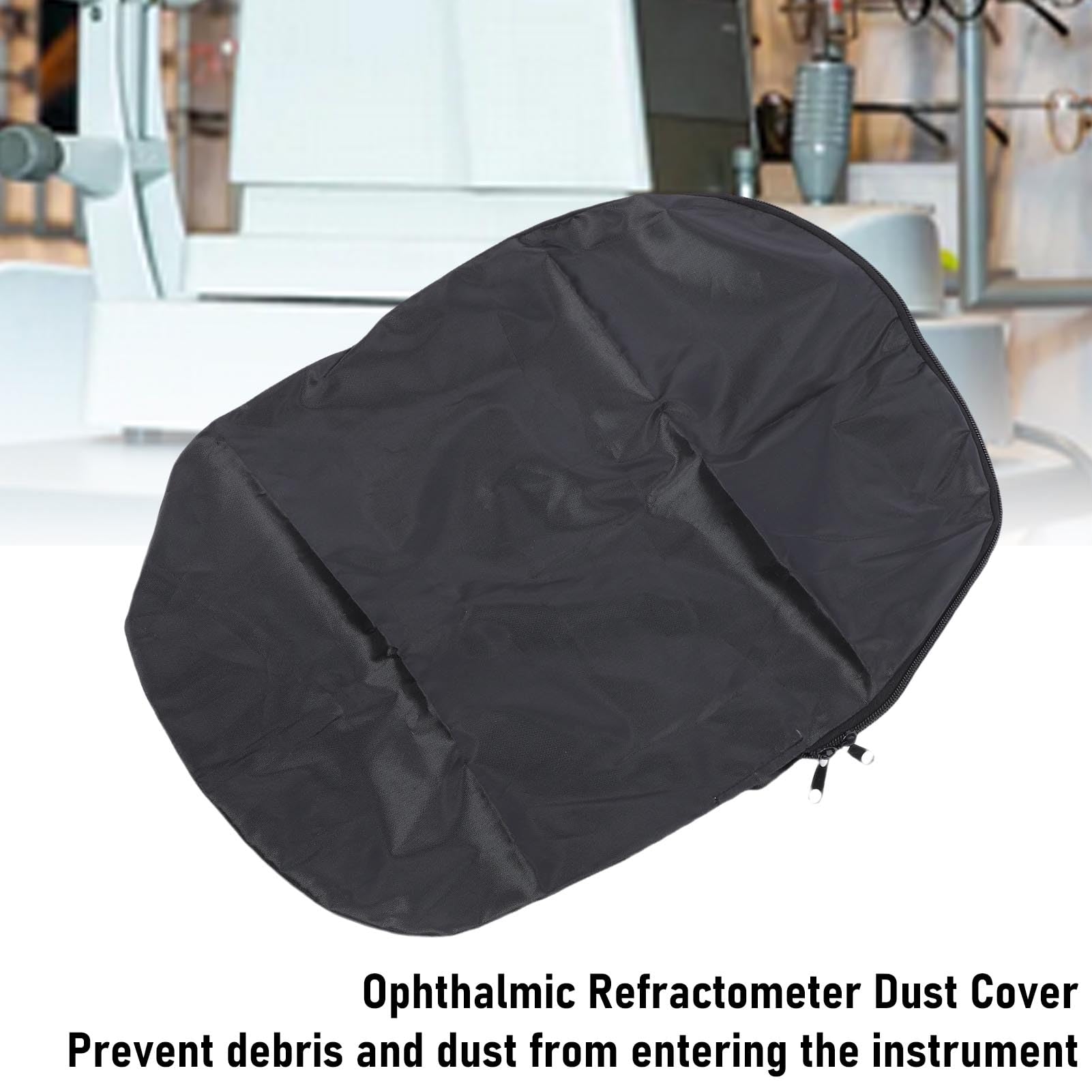 FTVOGUE Funda Protectora para Refractómetro Oftálmico con Cierre de Cremallera, Tela Oxford Negra de 19 X 13 Pulgadas con Tela Duradera para Protección de Equipos de Cuidado Ocular