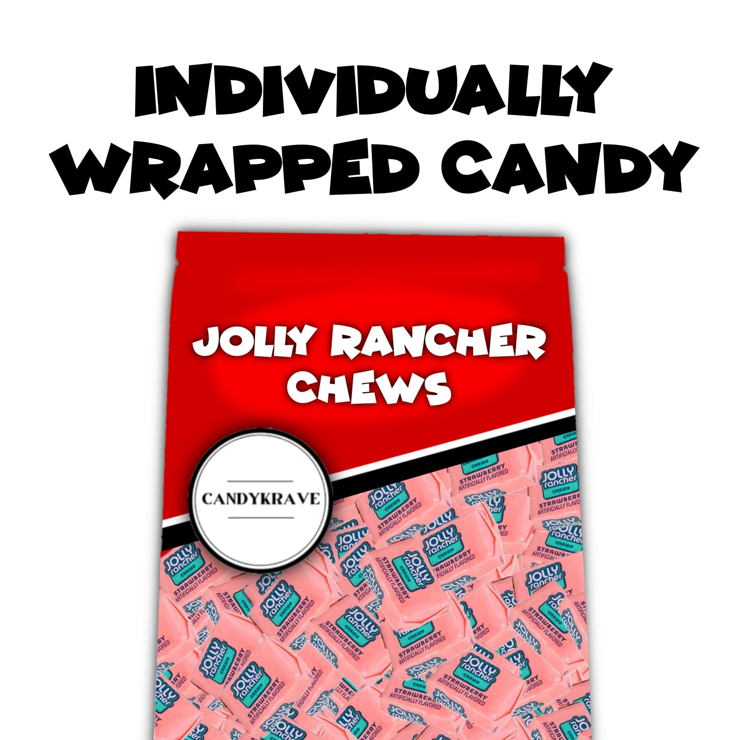 Jolly Rancherrs Chews Candy - Watermelon Flavor - 190 Pieces of Intense Watermelon Blast - Individually Wrapped Delicious Candy Chews for Birthdays, Easter, Christmas & Pantry (2 lbs)