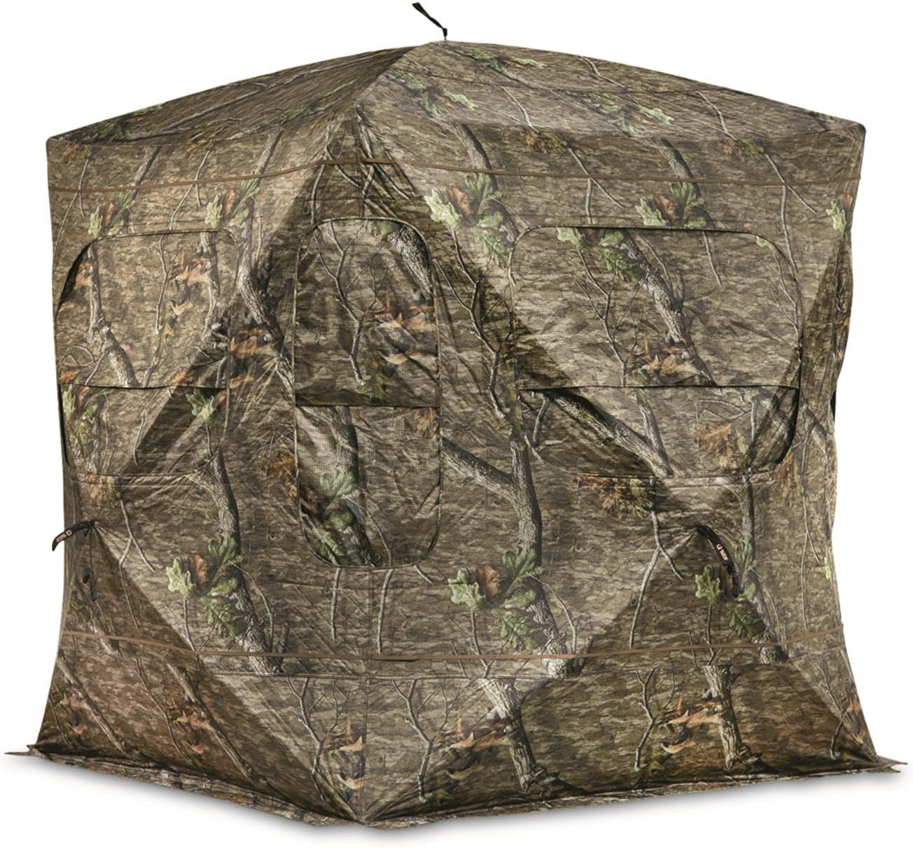 Guide Gear Field General 4-Star Hunting Ground Blind with Snow Support Pole, 1 Man Person Tent, Turkey, Duck, Deer Hunting Gear Equipment Accessories Mossy Oak Country Roots