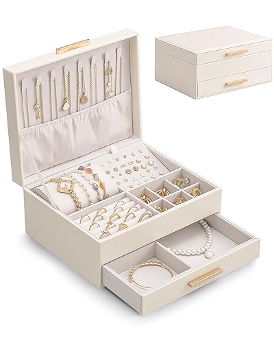Lolalet 2-Layer Jewelry Box Organizer for Women Girls, Jewelry Storage