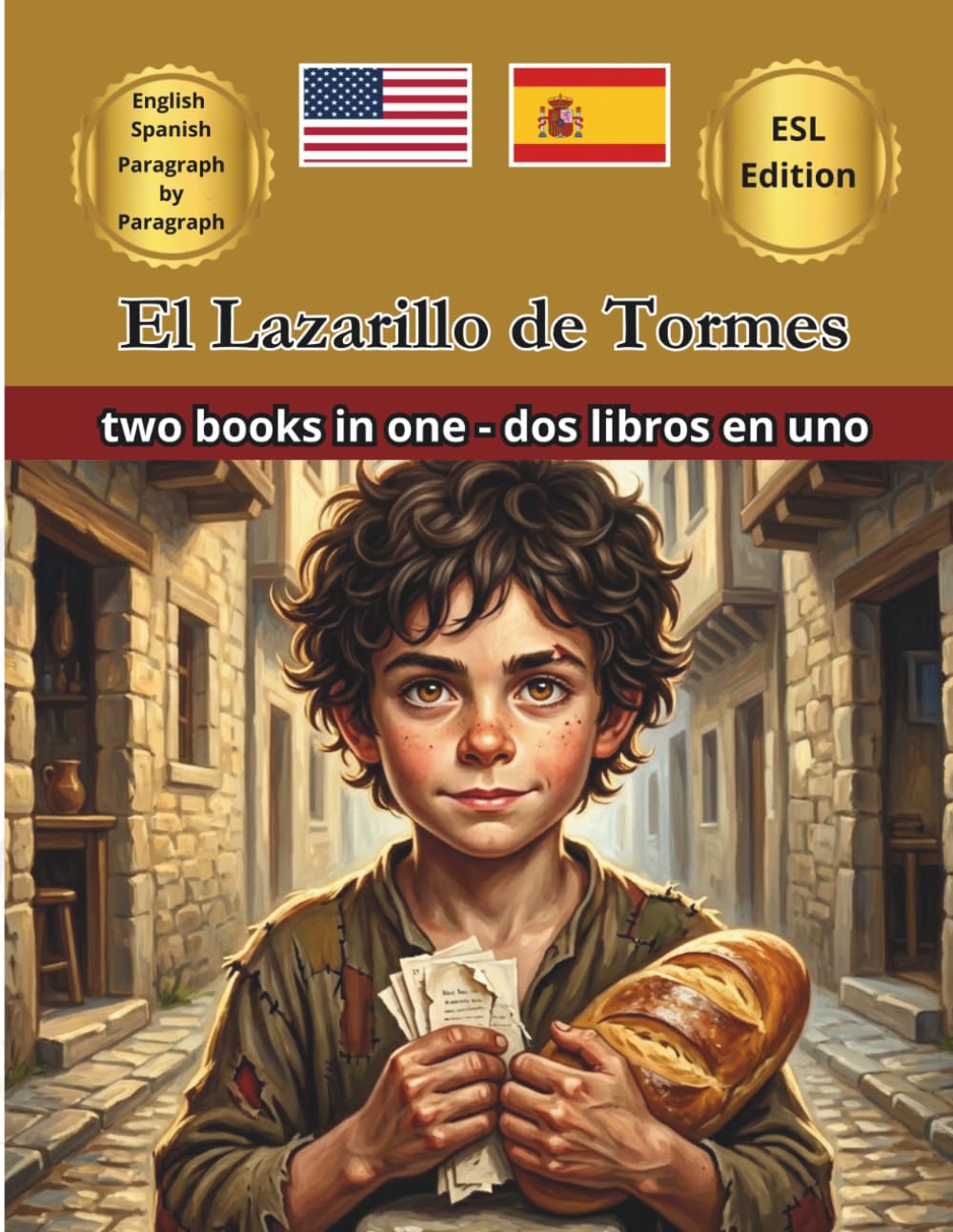 El Lazarillo de Tormes Bilingual Fairy Tales: Illustrated English Spanish Paragraph by Paragraph ESL Resources for Kids Dual Language Immersion & ... Reading Learn Spanish and English Together