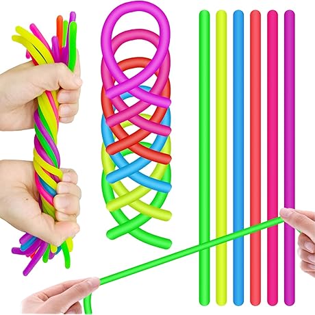 Colorfully Vibrant Fidget Noodles: A Tactile Journey for Stress Relief and Joy