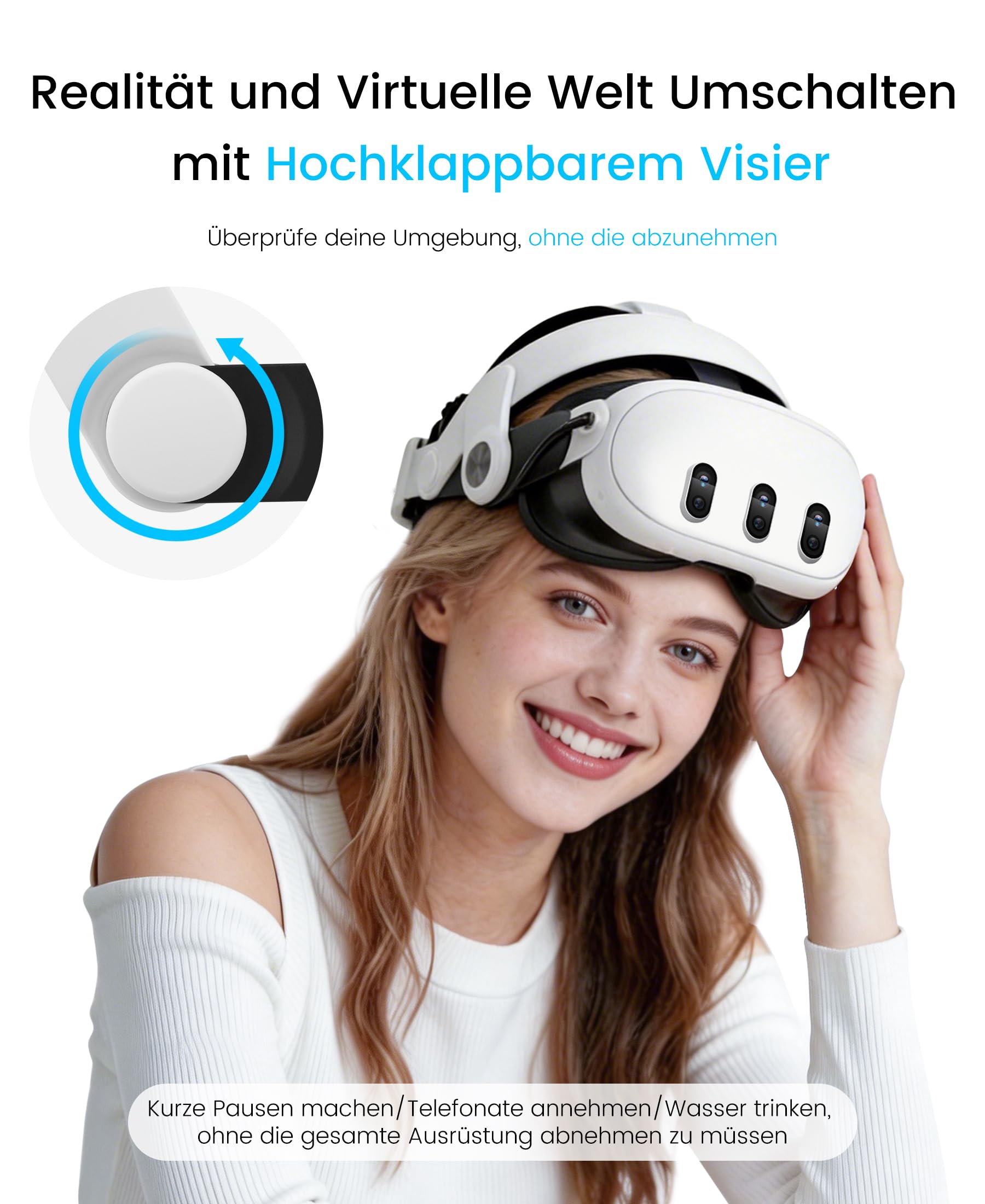 BEBONCOOL Headstrap für Meta Quest 3/3S/2 mit 10000mAh Hot-Swap-Akku, Komfortabler Elite-Strap-Ersatz für 3–5H verlängerte Spielzeit, Reduziert Gesichtsdruck&verbessert Komfort, VR-Zubehör für Oculus