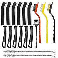 Crevice Cleaning Brush,Hard Bristle Grout Scrub Brushes Tool,Straw Cleaner Brush,Multifunctional Gap Cleaning Supplies Home Essentials for Household Use,Kitchen,Window,Bathroom,Corners(12PCS)