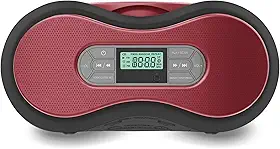 Boombox de CD Bluetooth portátil com rádio FM digital