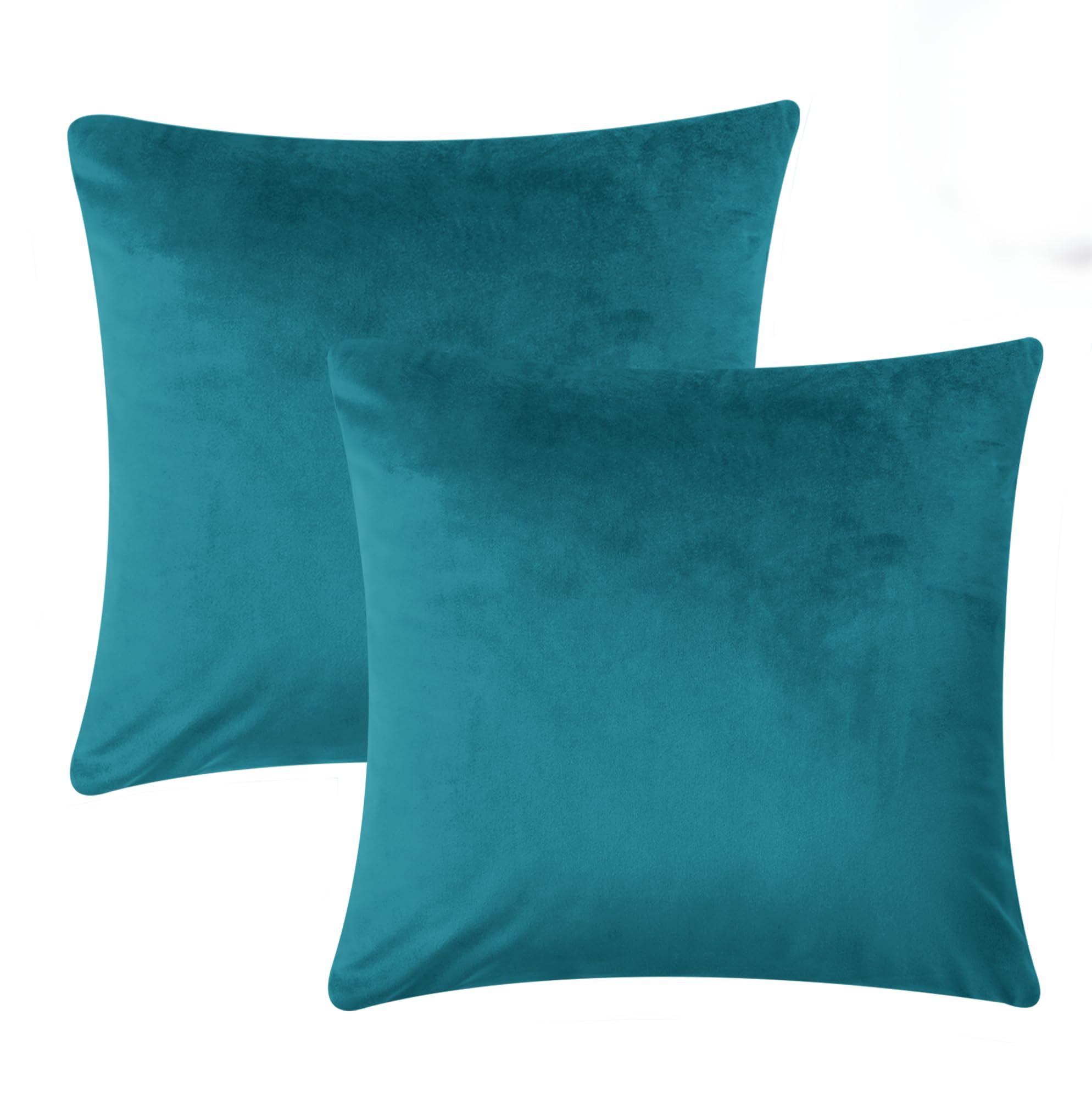Imperial Rooms Cushion Covers 45 x 45 cm Pack of 2 Square Throw Velvet Pillow Cases Bedroom Decor Cushion for Sofa Living Room Car (Teal