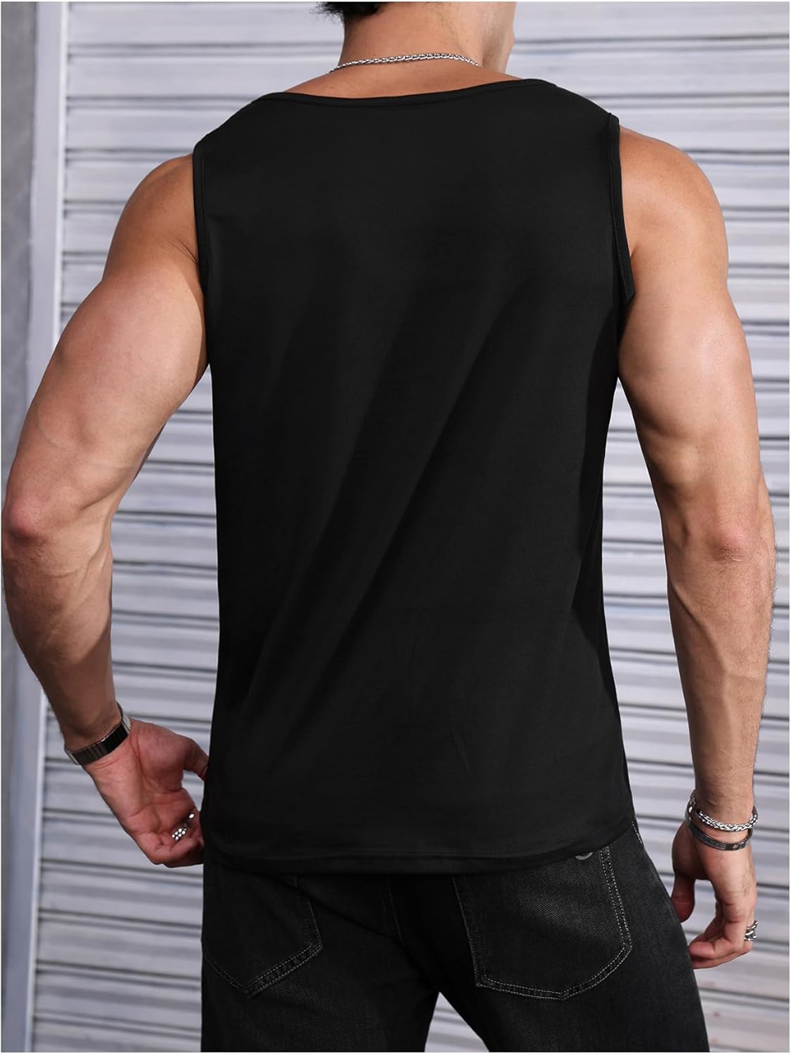 Men's Graphic Workout Tank Tops Crew Neck Sleeveless Muscle Gym Shirts - Image 2