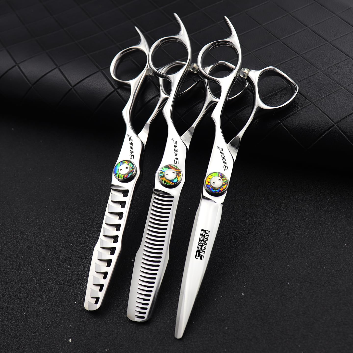 Set forbici per parrucchiere professionali da 6/6,8 pollici, forbici per parrucchiere in acciaio inossidabile 440C, taglio affilato e preciso (6 pollici - 3pc-E)