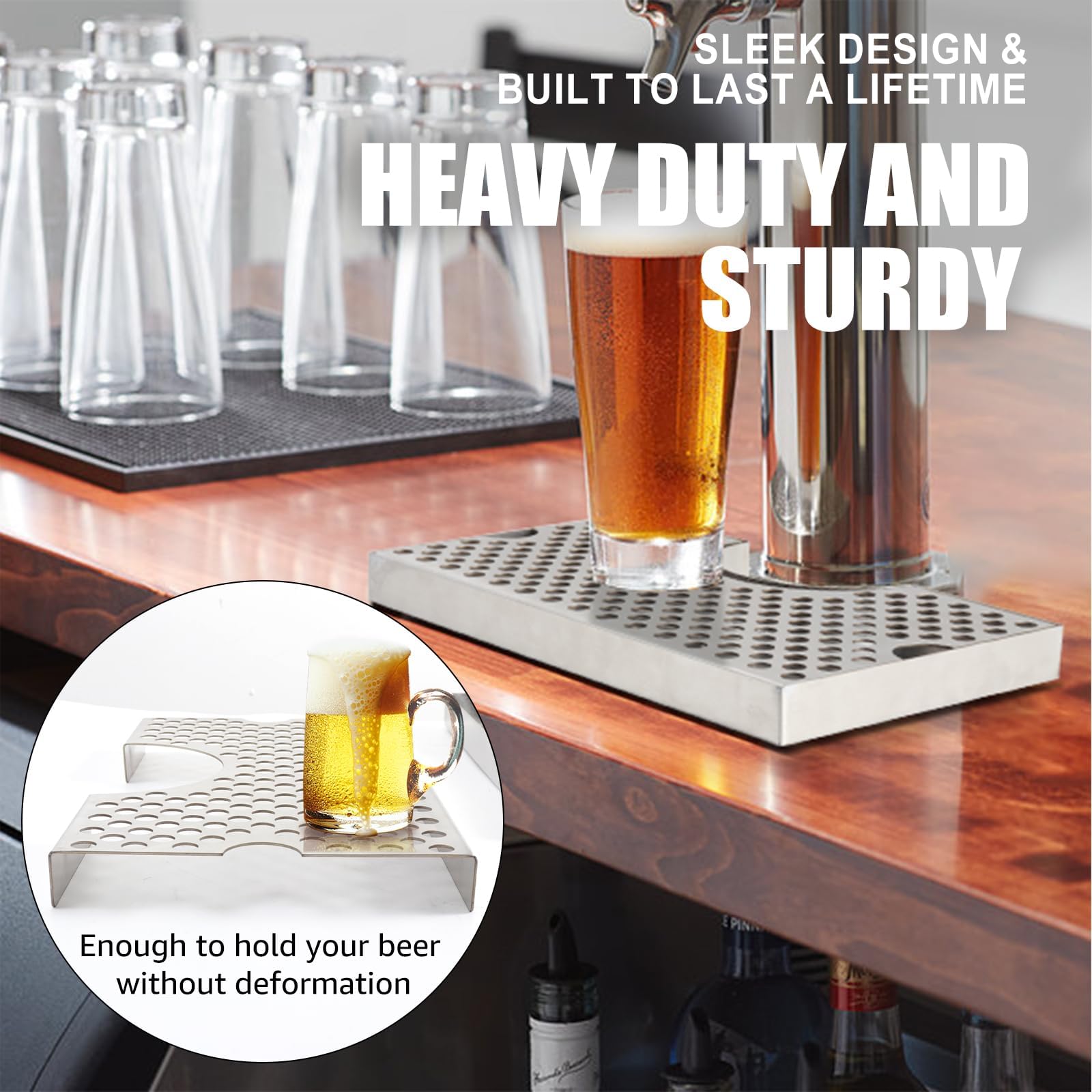 Amazon | Hilangsan Kegerator ドリップトレイ ステンレススチール
