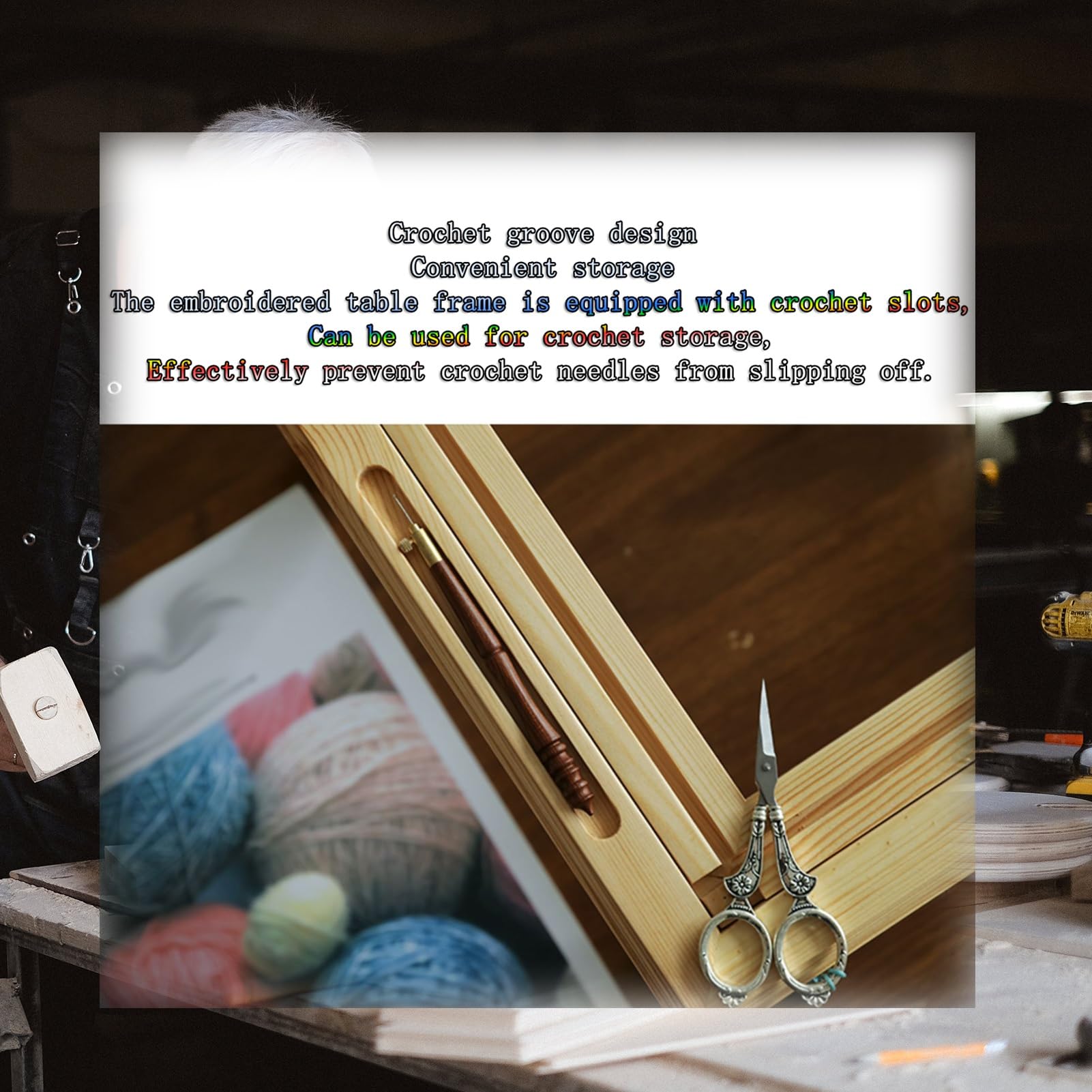 Bastidor para Bordar Aguja del Ganchillo de la vertiente del Bordado de la Tabla del Bordado del Pino fácil Desmontar y Montar
