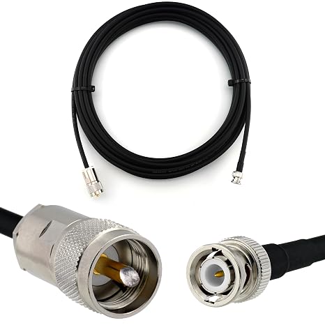 10m BNC Male to PL259 Coaxial Cable HF-240 Coax Cable (LMR 240 Equivalent) Low Loss Lead (50 Ohm) Extension Cable