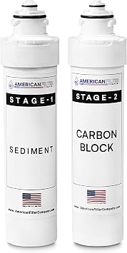 American Filter Company Model # AFC-B2-CMBPK 2-Stage Water Filters Replacement Kit, Compatible with Brio NFMCTO5MS2, NFMPP5M and UV Water Cooler CLPOU720UVF3-2Pk