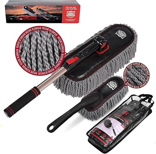 Juego de plumero gris para automóvil - Regalos de calcetín navideño para hombres y mujeres - Plumero multiusos de microfibra, herramientas de