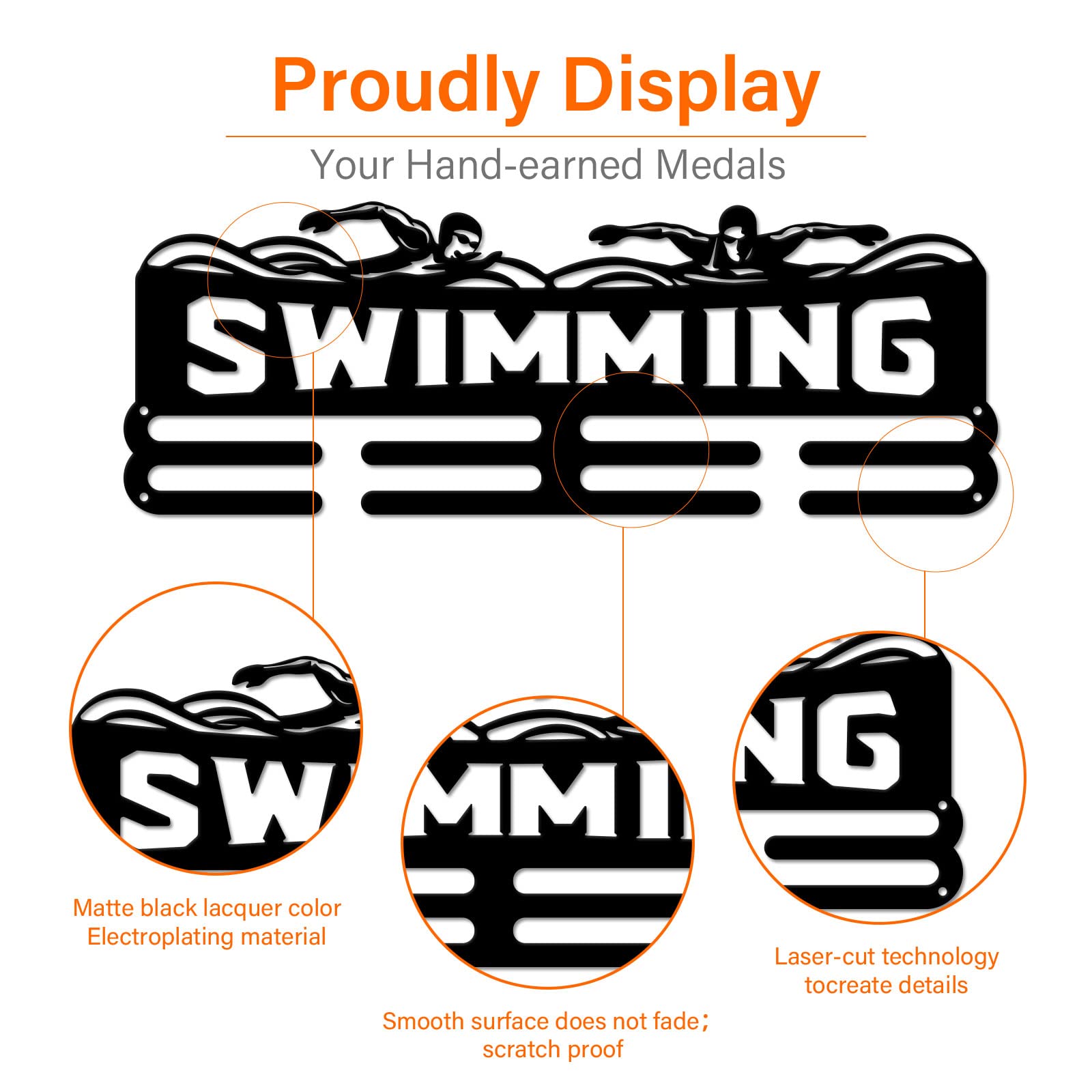 SUPERDANT Porte-médailles De Natation Synchronisé En Fer Pour