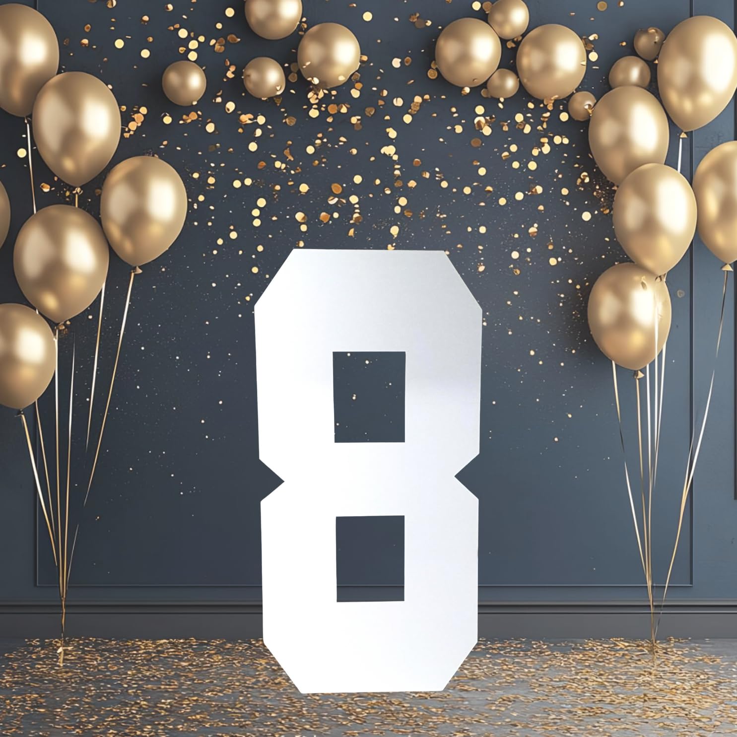 4ft Large Cardboard Single Digit Numbers 0-9 - DIY Birthday Party Decorations, Giant Number Props, Customizable Freestanding Display Numbers by Creation Cardboard (8)