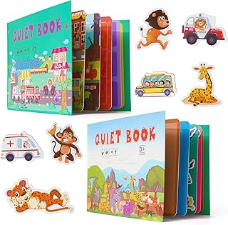 Quiet Book for Toddlers 2PCS Montessori Busy Book for Kids to Develop Learning Skills Preschool Learning Activities Sticker Book Early Learning Educational Toy Gifts for Boys Girls 1 2 3 4 5 6 Years