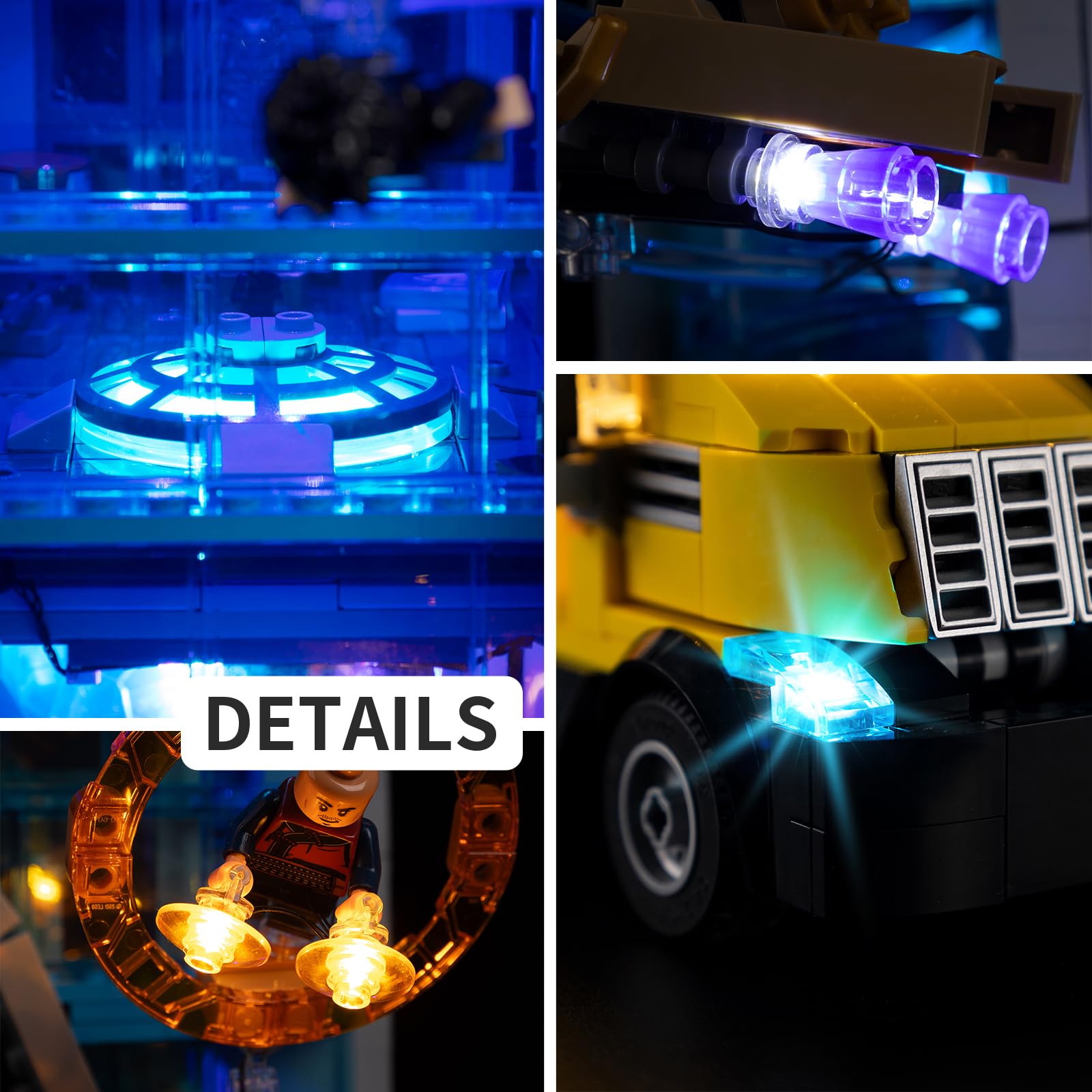 Kyglaring Kit di illuminazione a LED - Compatibile con il set di blocchi da costruzione Lego-76269 Avenger Tower - Solo led senza set di mattoncini(Versione remota)