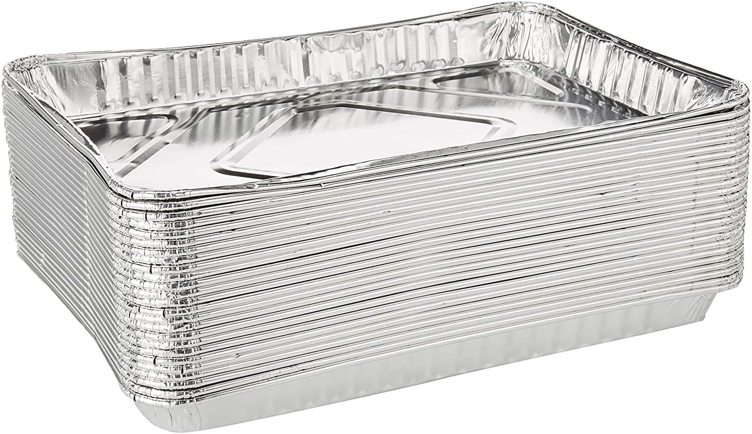 DCS Deals Pack Of 1/4-Size (Quarter) Sheet Cake Aluminum Foil Pan– Extra Sturdy and Durable – Great for Bake Sales, Events and Transporting Food - 12-3/4" x8-3/4 x 1-1/4" (12)