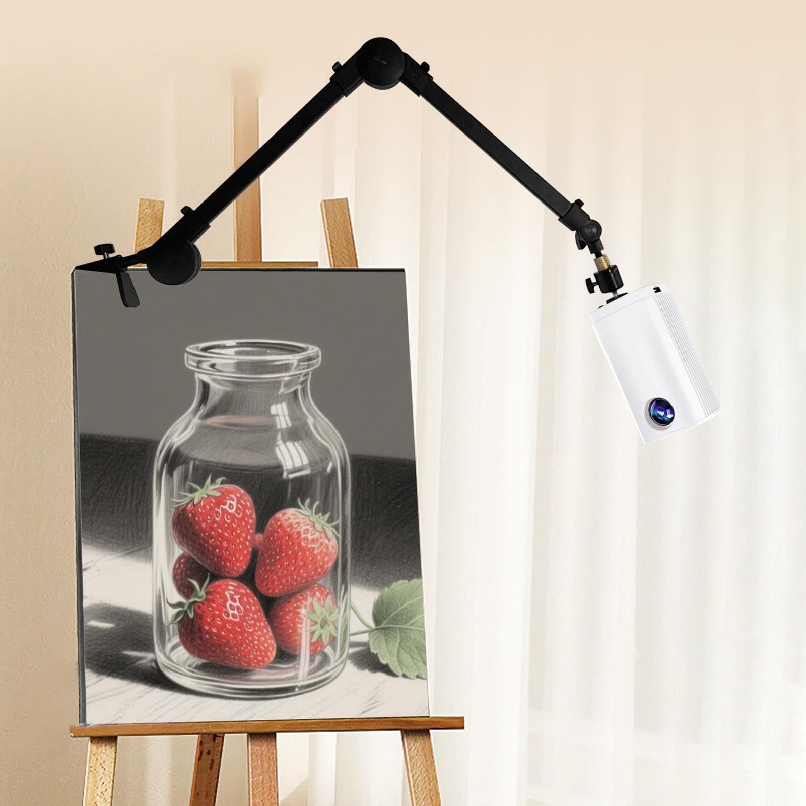 Projecteur d'art pour tracé, projecteur de dessin pour enfants et adultes, projecteur de croquis intelligent avec USB et support de téléphone pour peinture murale sur toile et croquis (blanc)