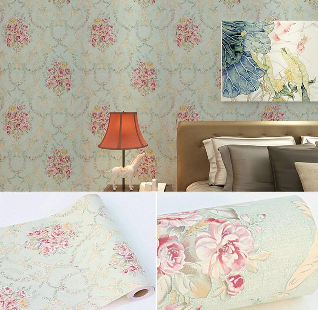 Vintage Floral Adhesive Paper Vinyl Shelf Liner Peel Stick Dresser Drawer Sticker Home Deco 17.7inch by 118inch (Multi-Flower3)