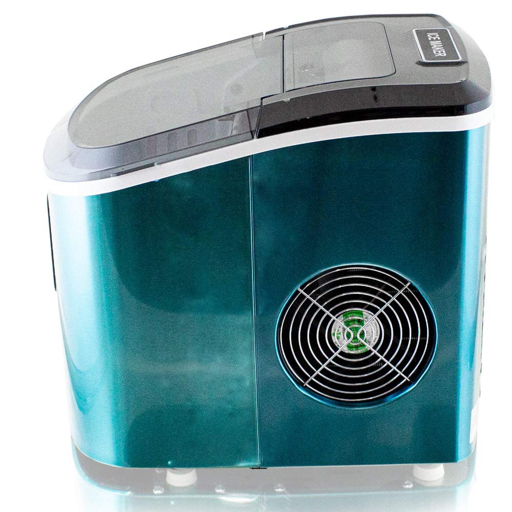 Eiswürfelmaschine Edelstahl Eiswürfelbereiter Eiswürfel Ice Maker Eis Maschine Icemaker (Hellblau)