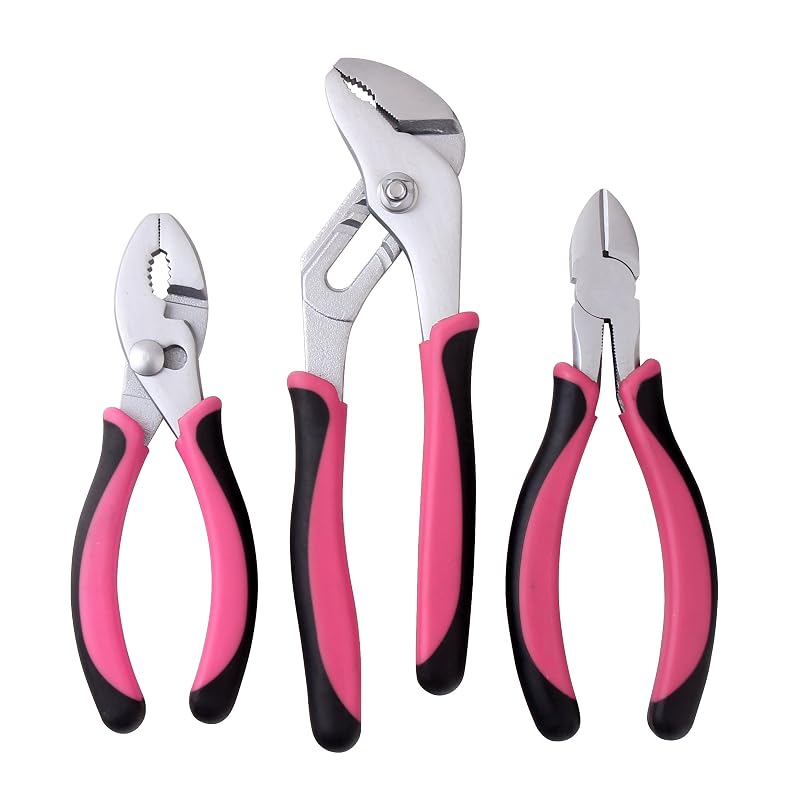 Kit de Alicates Apollo Rosa DT5008P com 3 Peças
