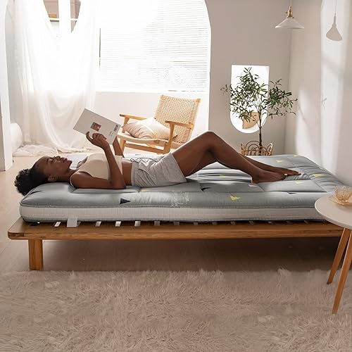 Miniatura 128 de MAXYOYO Colchón tipo futón con estampado floral, acolchado japonés, extra grueso, plegable, transpirable, tumbona para el suelo, cama de invitados